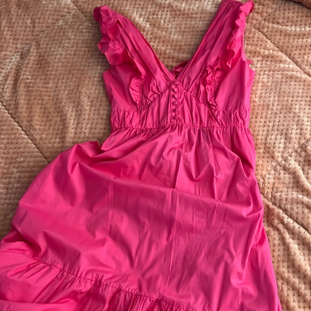 Fuchsia Spring/Summer dress with open tie back